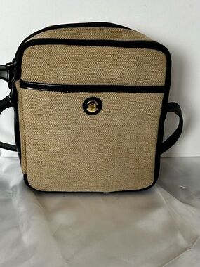 Vtg Etienne Aigner Bag Crossbody Woven Straw/brown Leather Boho Gypsy